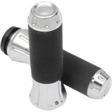 DRAG SPECIALTIES COBRA HAND GRIPS TBW WITH CHROME ENDS 354121