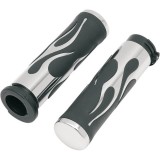 DRAG SPECIALTIES FLAMED GRIPS FOR THROTTLE BY WIRE HARLEY
