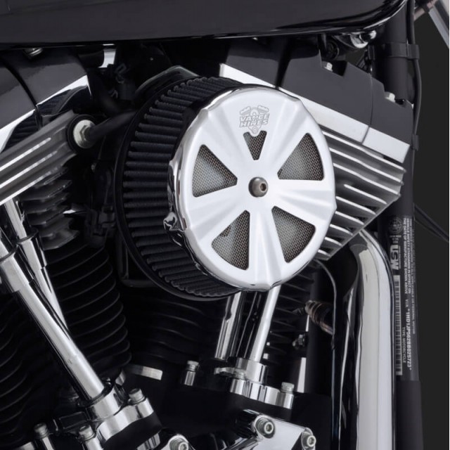 CHROME SKULLCAP CROWN FOR VANCE HINES VO2 AIR CLEANER