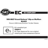 S&S GRAND NATIONAL 100mm EC EURO4 SLIP-ON BLACK MUFFLERS FAT BOB 18-21 - EC APPROVAL