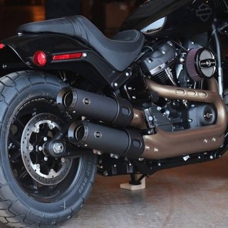 TERMINALI S&S GRAND NATIONAL SLIP-ON 100mm EC EURO4 NERI FAT BOB 18-21