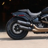 TERMINALI S&S GRAND NATIONAL SLIP-ON 100mm EC EURO4 NERI FAT BOB 18-21 - LATO