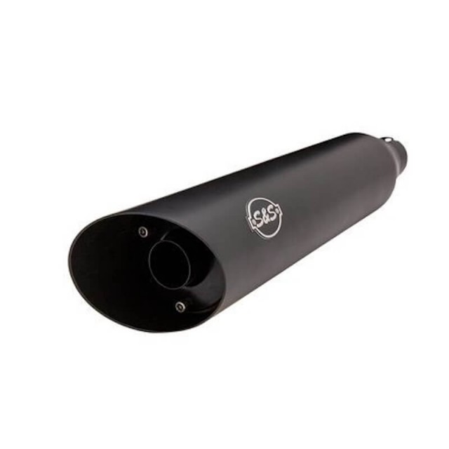 S&S GRAND NATIONAL EC EURO4 SLIP-ON BLACK SLASH MUFFLERS HARLEY SOFTAIL 18-21 - DETAIL
