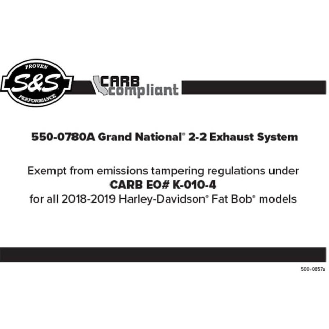 SCARICO S&S GRAND NATIONAL CROMO HARLEY SOFTAIL18-21 - CARB