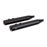 S&S GRAND NATIONAL BLACK SLIP-ON MUFFLERS WITH BLACK ENDCAPS HARLEY TOURING 17-21