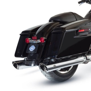 S&S GRAND NATIONAL SLIP-ON CHROME SLASH 4" MUFFLERS HARLEY TOURING 17-21 - ZOOM