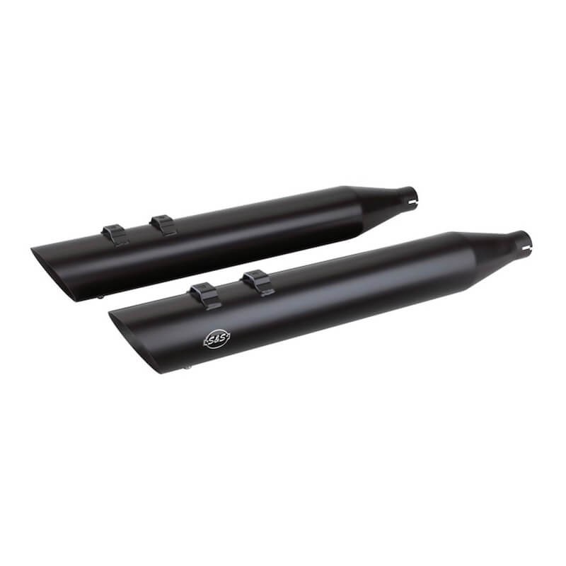 S&S GRAND NATIONAL SLIP-ON BLACK SLASH 4" MUFFLERS HARLEY TOURING 17-21
