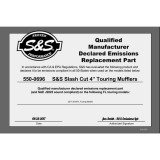 S&S GRAND NATIONAL SLIP-ON BLACK SLASH 4" MUFFLERS HARLEY TOURING 17-21 - DISCLAIMER