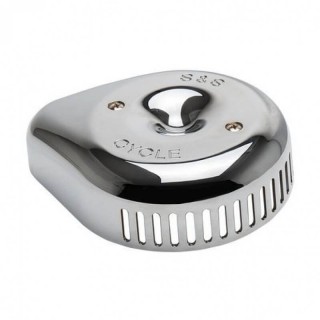 TEARDROP SLASHER CHROME COVER FOR S&S STEALTH AIR CLEANER - DETAIL