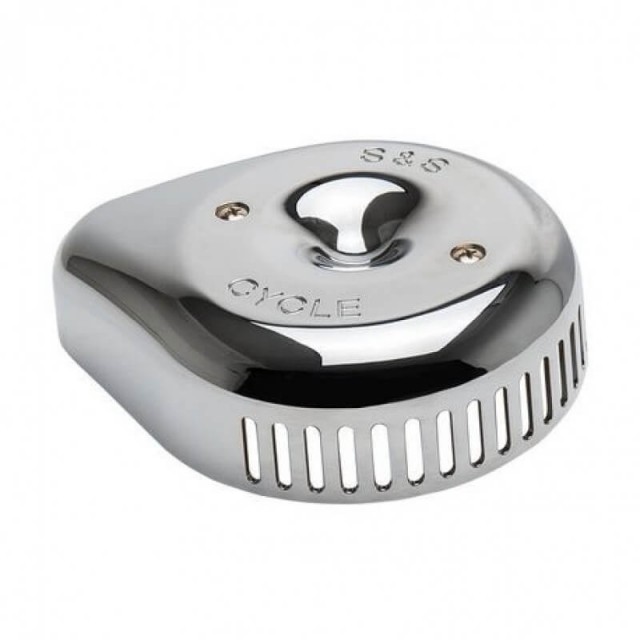 COVER FILTRO ARIA S&S TEARDROP SLASHER CROMO - DETTAGLIO