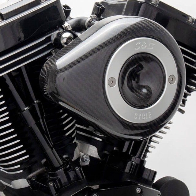 TEARDROP CARBON COVER FOR S&S STEALTH AIR CLEANER - DETAIL