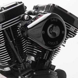 S&S MINI STEALTH TEARDROP BLACK AIR FILTER FOR HARLEY TOURING 2017-2020 - DETAIL