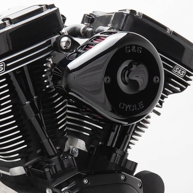 S&S MINI STEALTH TEARDROP BLACK AIR FILTER FOR HARLEY TOURING 2017-2020 - DETAIL