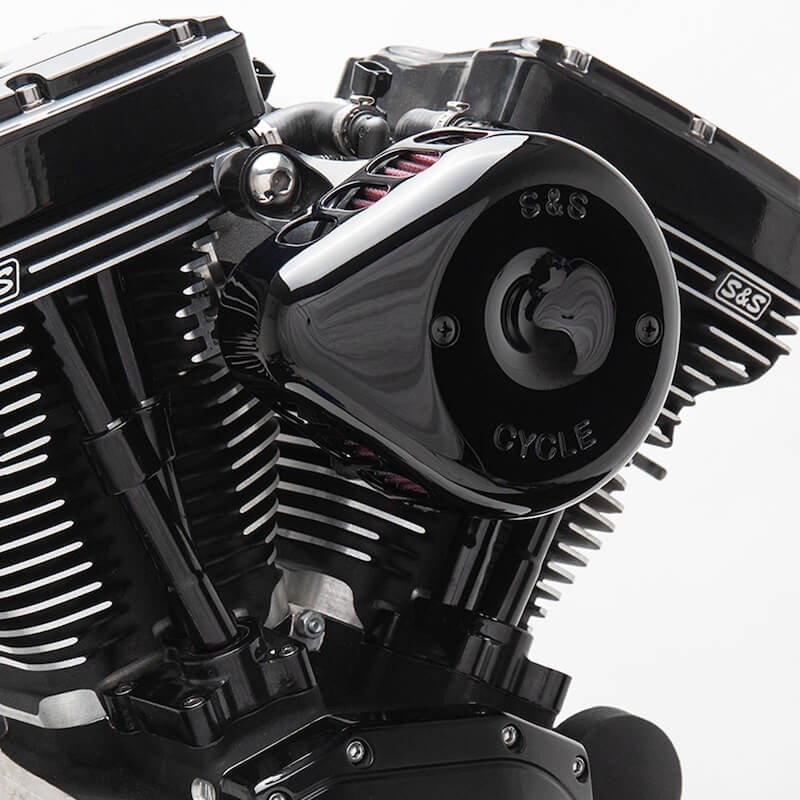 S&S MINI STEALTH TEARDROP BLACK AIR FILTER FOR HARLEY TOURING 2017-2020 - DETAIL