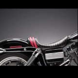 SELLA LE PERA STUBS SPOILER PLEATED RED SEAT BLACK STRIPES HARLEY DYNA 06-17