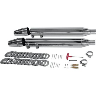 SUPERTRAPP 3" CHROME SLIP-ONS MUFFLER TAPERED ENDCAPS HARLEY TOURING 1995-2016