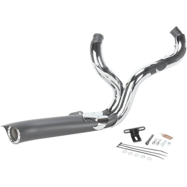 SUPERTRAPP PHANTOM II 2-IN-1 CHROME BLACK EXHAUST FOR HARLEY SOFTAIL-DYNA 2006-2011