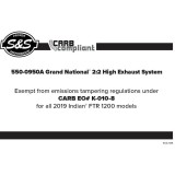 S&S GRAND NATIONAL 2-IN-2 HIGH EXHASUT FOR INDIAN FTR 1200S 2019-2021 - CARB APPROVAL