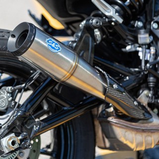 S&S GRAND NATIONAL INOX MUFFLER FOR INDIAN FTR 1200S 2019-2021 - ZOOM