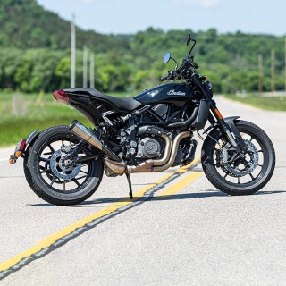S&S GRAND NATIONAL EC MUFFLER FOR INDIAN FTR 1200S 2019-2021 - INSTALLED
