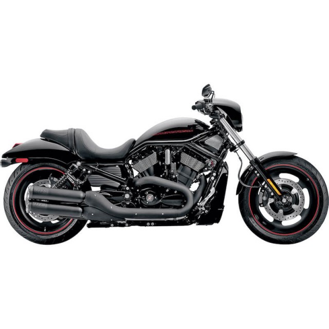 SUPERTRAPP FATSHOTS 4" BLACK SLIP-ONS MUFFLERS FOR HARLEY V-ROD 2006-2017