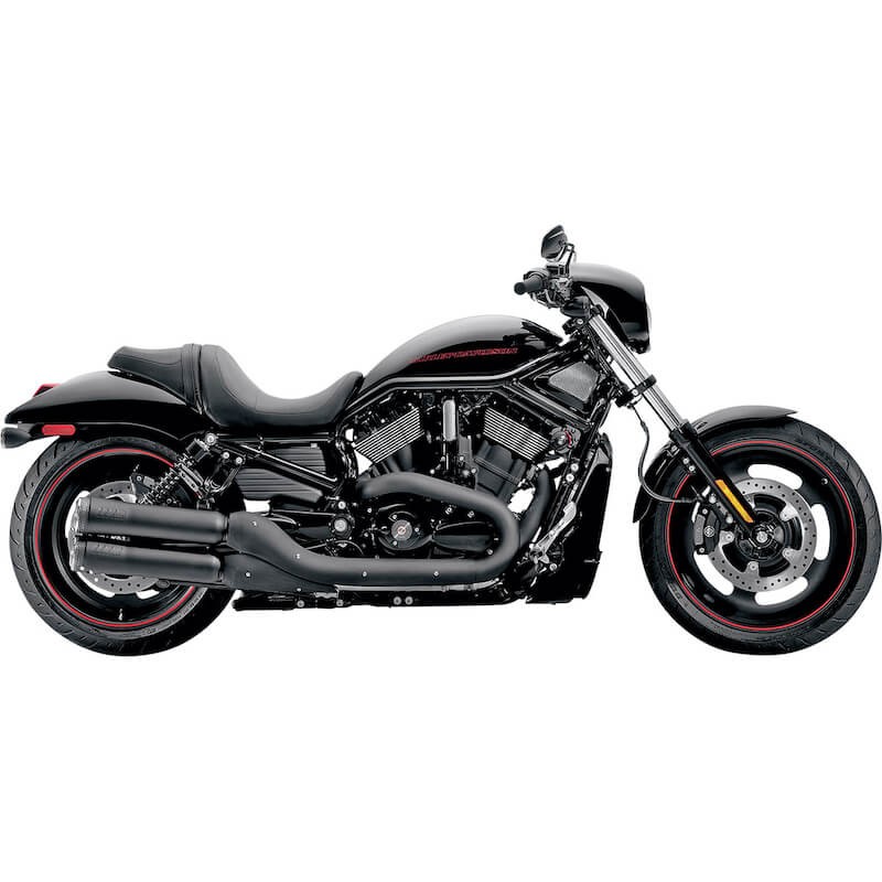 SUPERTRAPP FATSHOTS 4" BLACK SLIP-ONS MUFFLERS FOR HARLEY V-ROD 2006-2017