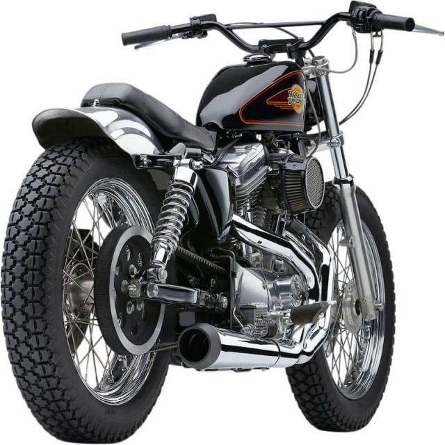 COBRA EL DIABLO CONIC 2-IN-1 CHROME EXHAUST FOR HARLEY SPORTSTER XL 1986-2003 - BACK