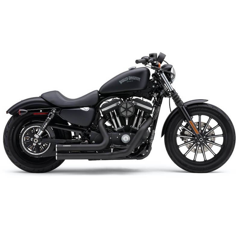 COBRA SPEEDSTER SHORT 909 RPT BLACK EXHAUST FOR HARLEY SPORTSTER XL 2014-2020