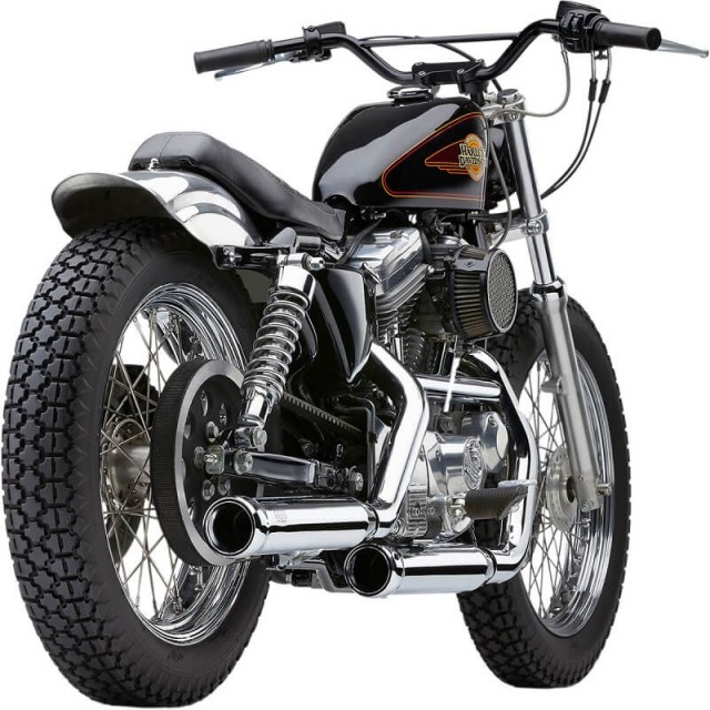 COBRA NEIGHBORHOOD HATER CHROME MUFFLERS FOR HARLEY SPORTSTER XL 1986-2003 - BACK