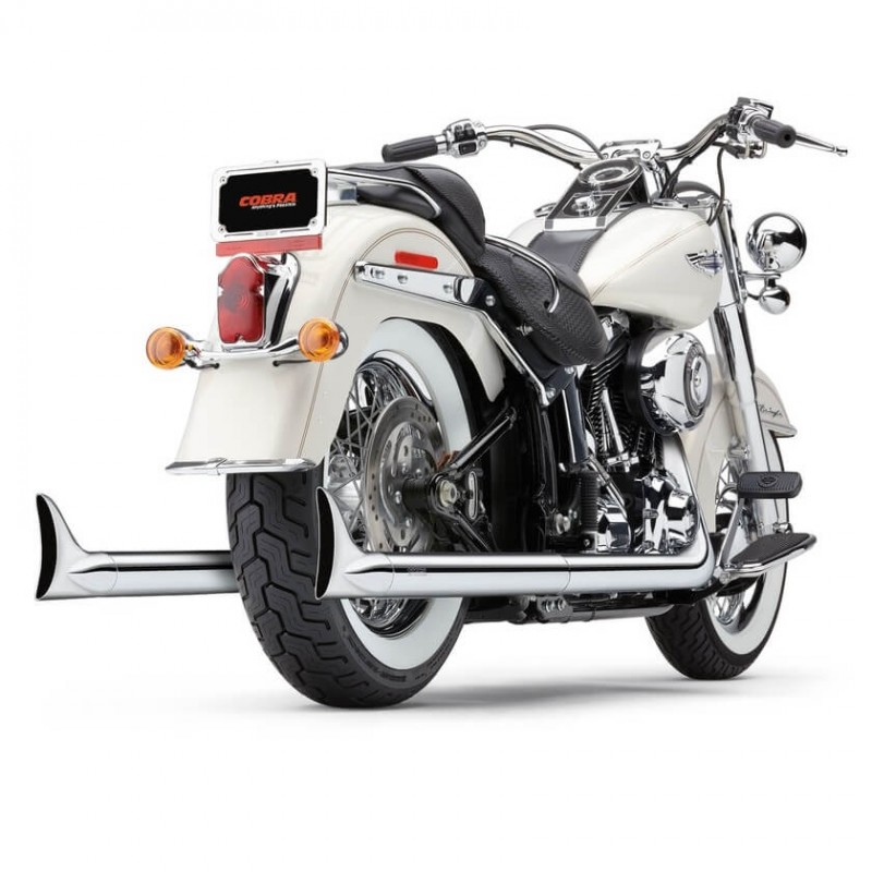 SCARICHI COBRA TRUE DUALS 2-IN-2 FISHTAIL CROMO PER HARLEY SOFTAIL 2000-2006