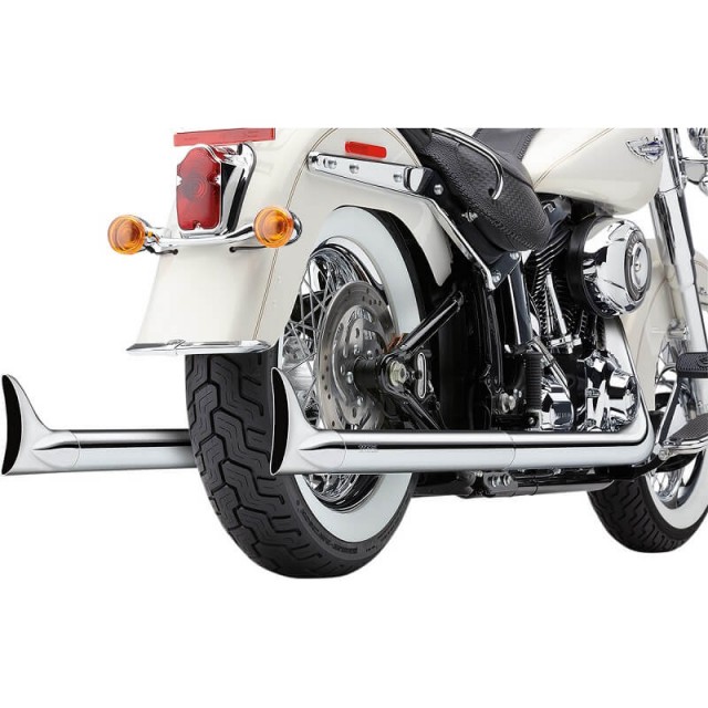 SCARICHI COBRA TRUE DUALS 2-IN-2 FISHTAIL CROMO PER HARLEY SOFTAIL 2000-2006 - ZOOM