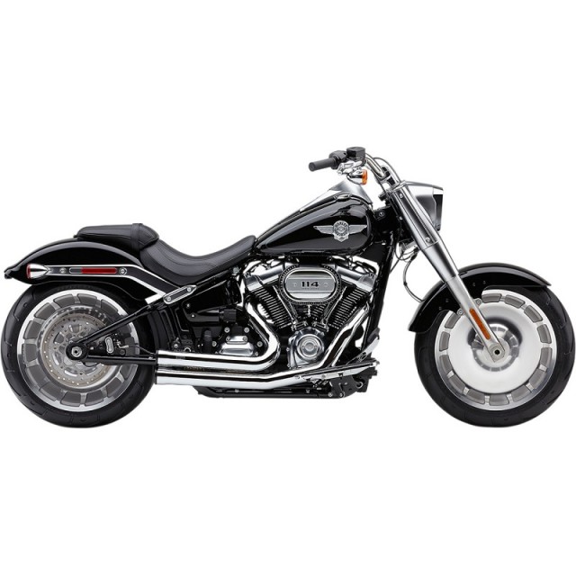 COBRA SPEEDSTER SHORT RPT CHROME EXHAUST FOR HARLEY SOFTAIL FAT BOY, BREAKOUT, KING 2018-2020 - SIDE