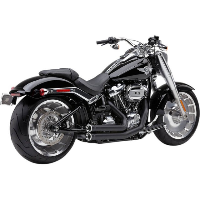 COBRA SPEEDSTER SHORT RPT BLACK EXHAUST FOR HARLEY SOFTAIL FAT BOY, BREAKOUT, KING