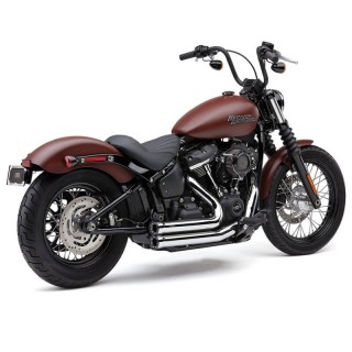 COBRA SPEEDSTER SHORT RPT CHROME EXHAUST FOR SOFTAIL DELUXE, SLIM, STREET BOB, LOW RIDER