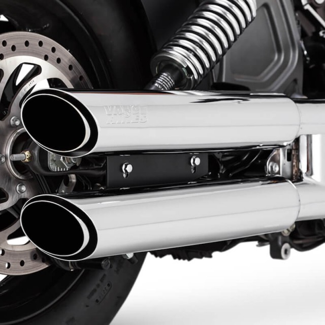 TERMINALI VANCE HINES TWIN SLASH SLIP-ONS CROMO INDIAN SCOUT 2015-2021 - PARTICOLARE