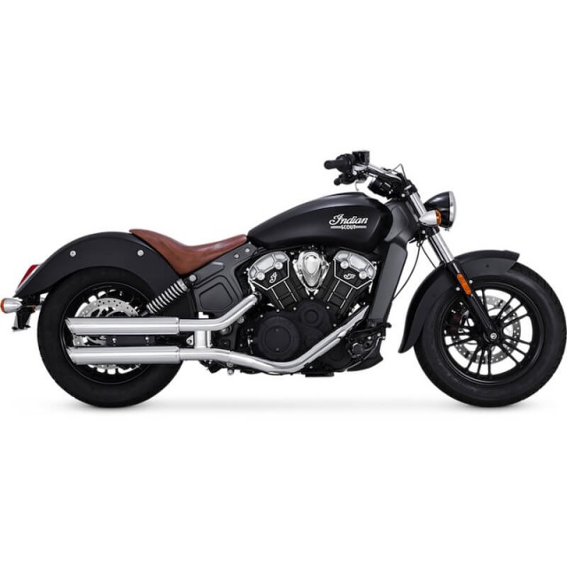 TERMINALI VANCE HINES TWIN SLASH SLIP-ONS CROMO INDIAN SCOUT 2015-2021 - LATO