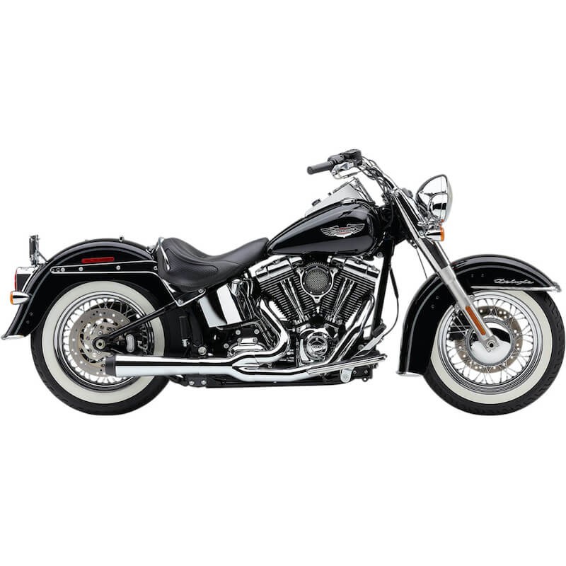 COBRA EL DIABLO 2-IN-1 CHROME EXHAUST FOR HARLEY DAVIDSON SOFTAIL 2007-2011 - SIDE