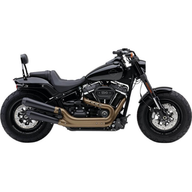 TERMINALI COBRA EL DIABLO NERI PER HARLEY DAVIDSON SOFTAIL FAT BOB 2018-2021 - LATO