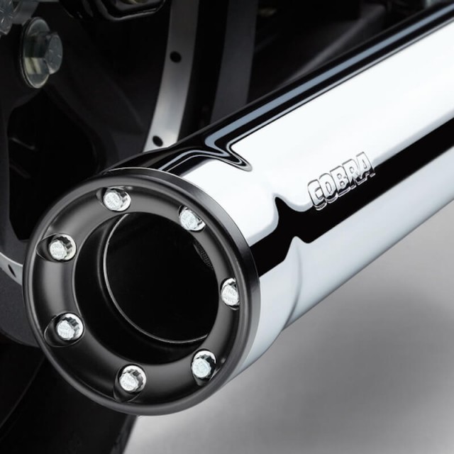 TERMINALI COBRA RPT SLIP-ON CROMATI DA 3" PER HARLEY SOFTAIL 2007-2017 - DETTAGLIO
