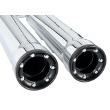 COBRA RPT SLIP-ONS 3" CHROME MUFFLERS FOR SOFTAIL FAT BOY, DEUCE 2000-2006 - END CAP