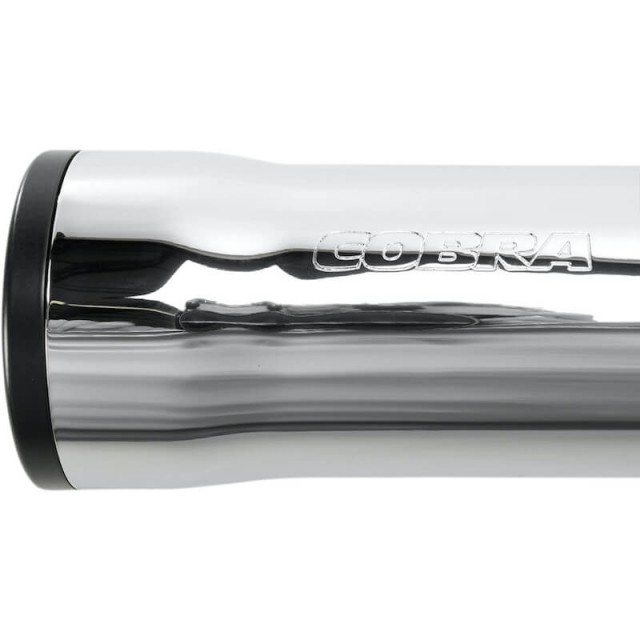 COBRA RPT SLIP-ONS 3" CHROME MUFFLERS FOR SOFTAIL FAT BOY, DEUCE 2000-2006 - LOGO