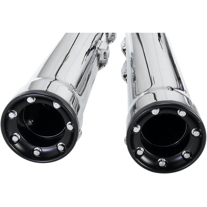 COBRA RPT SLIP-ONS 3" CHROME MUFFLERS FOR HARLEY DAVIDSON SOFTAIL 2000-2006 - END CAPS