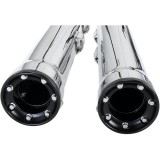 COBRA RPT SLIP-ONS 3" CHROME MUFFLERS FOR HARLEY DAVIDSON SOFTAIL 2000-2006 - END CAPS