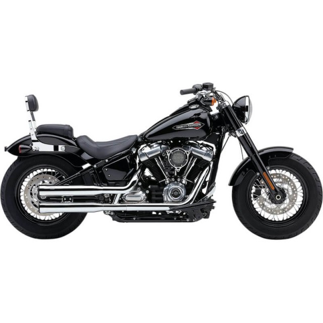 COBRA RPT SLIP-ONS 3" CHROME MUFFLERS FOR HARLEY DAVIDSON SOFTAIL 2018-2021 - SIDE
