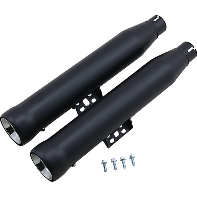 COBRA NEIGHBORHOOD HATER BLACK MUFFLERS FOR HARLEY SOFTAIL DELUXE, HERITAGE 2018-2021 - DETAIL