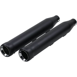 COBRA NEIGHBORHOOD HATER BLACK MUFFLERS FOR HARLEY SOFTAIL DELUXE, CROSS BONES 2005-2017