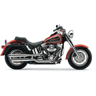 COBRA SLIP-ONS 3" CHROME MUFFLERS FOR HARLEY DAVIDSON SOFTAIL FAT BOY, DEUCE 2007-2017