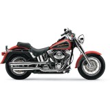 COBRA SLIP-ONS 3" CHROME MUFFLERS FOR HARLEY DAVIDSON SOFTAIL FAT BOY, DEUCE 2007-2017