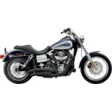 COBRA SPEEDSTER SHORT SWEPT BLACK EXHAUST FOR HARLEY DAVIDSON DYNA 2006-2011