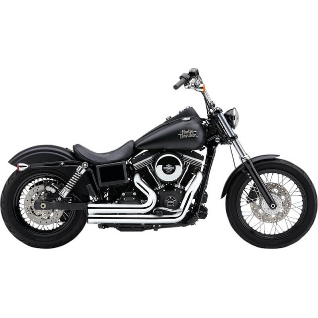 COBRA SPEEDSTER SHORT RPT CHROME EXHUAST FOR HARLEY DAVIDSON DYNA 2006-2011 -SIDE